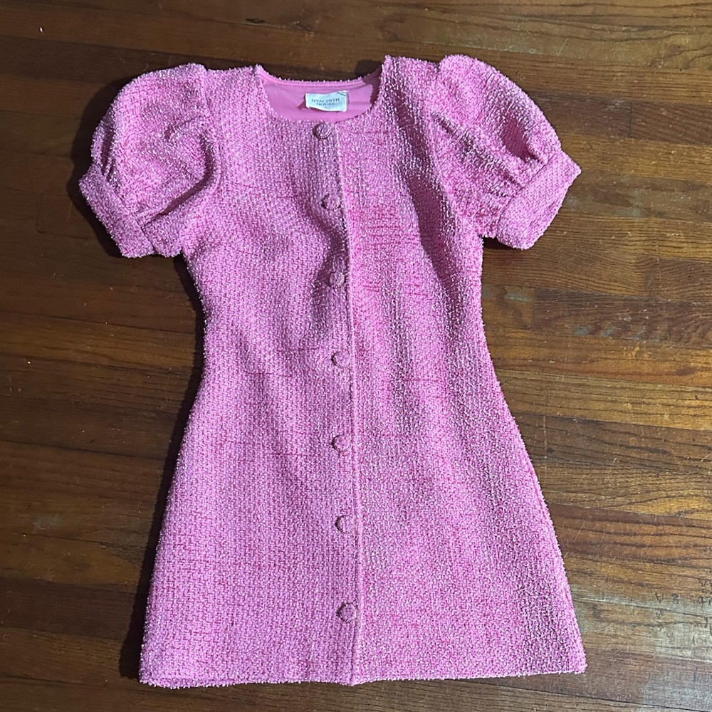 Hyacinth House Pink Textured Button-Up Dress